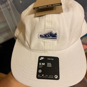 Nike White Club Cap with Navy Sneaker Patch